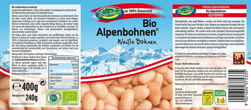 Weiße Bio Bohnen aus Österreich in der Dose